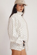 Polka Dot Zip Up Windbreaker Jacket