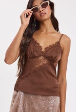 Devon Satin Lace Trim Cami Top
