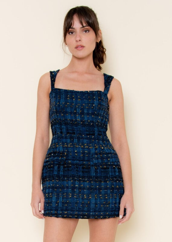 Tweed Front Pocket Skort Mini Dress