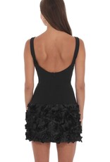 Rosette Skirt Sleeveless Mini Dress