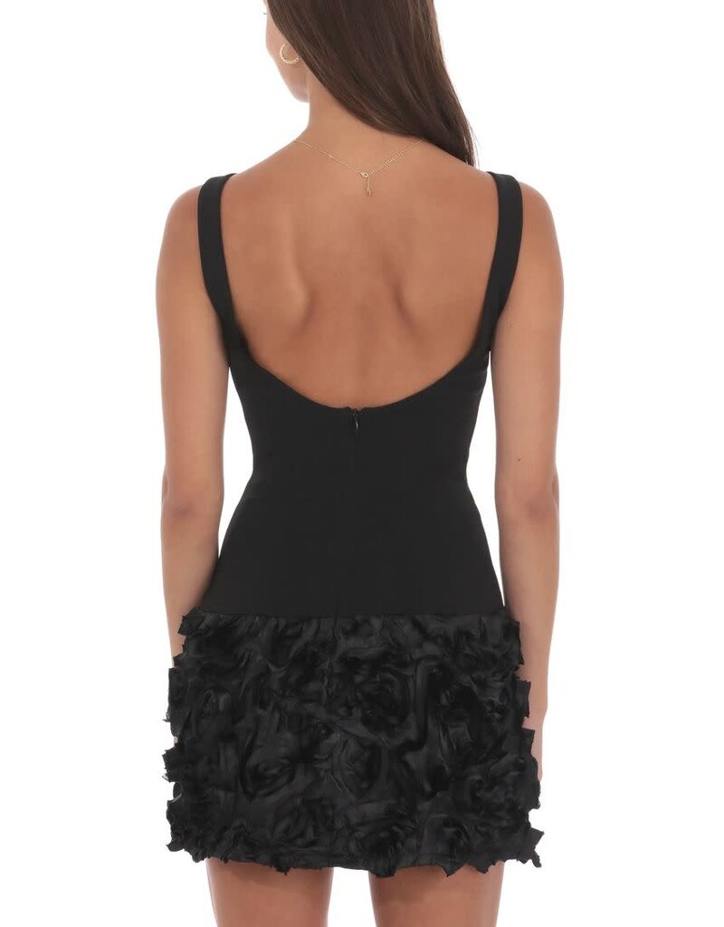 Rosette Skirt Sleeveless Mini Dress