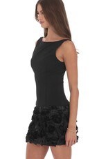 Rosette Skirt Sleeveless Mini Dress