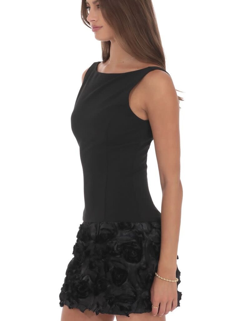 Rosette Skirt Sleeveless Mini Dress