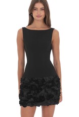 Rosette Skirt Sleeveless Mini Dress