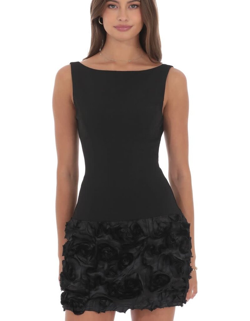 Rosette Skirt Sleeveless Mini Dress