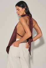 Georgetta Satin Asymmetrical Open Back Top