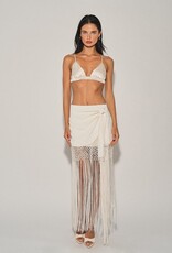 Cyprus Wrap Fringe Mini Skirt