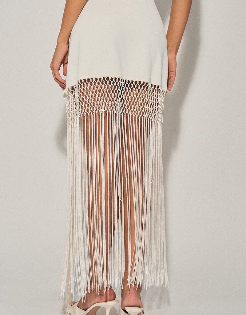 Cyprus Wrap Fringe Mini Skirt