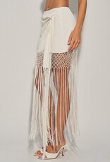 Cyprus Wrap Fringe Mini Skirt