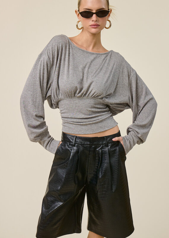 Croc Faux Leather Bermuda Shorts
