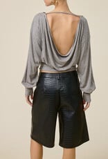 Croc Faux Leather Bermuda Shorts