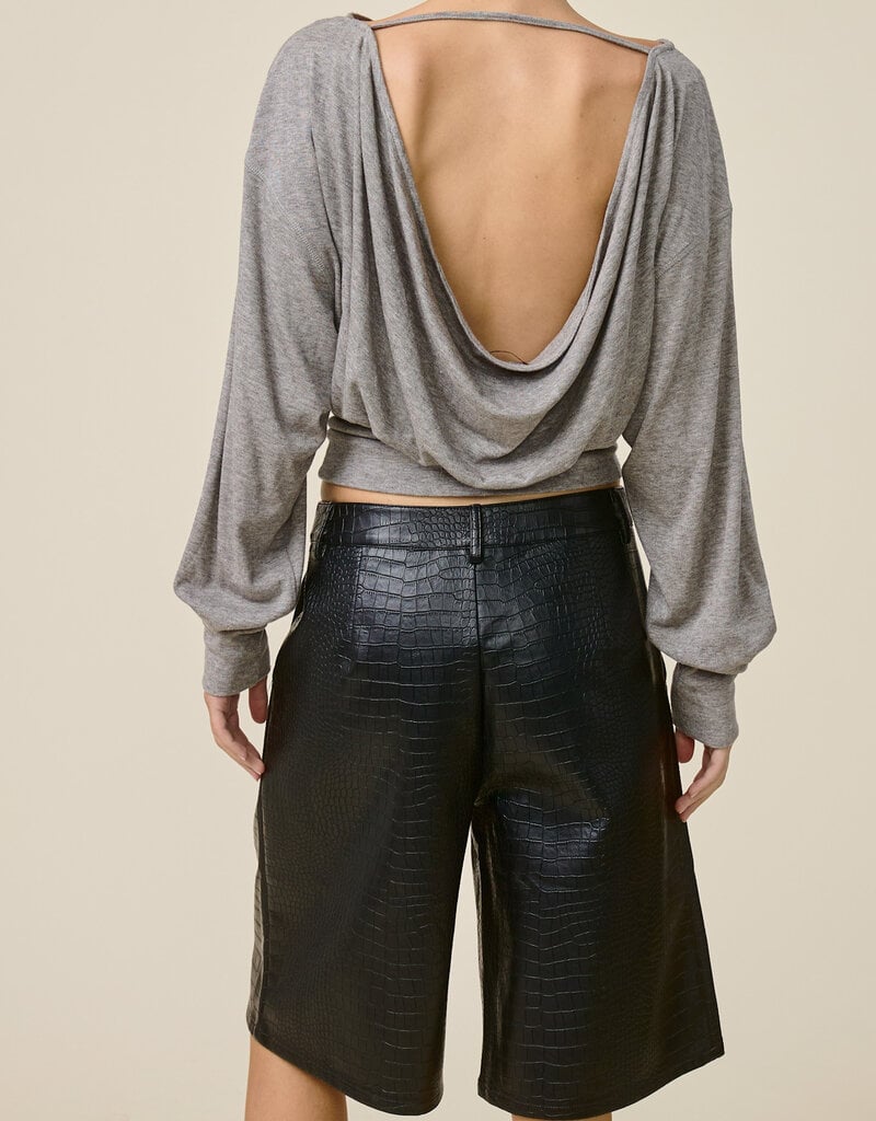 Croc Faux Leather Bermuda Shorts