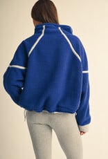 Contrast Trim Fleece Half Zip Pullover