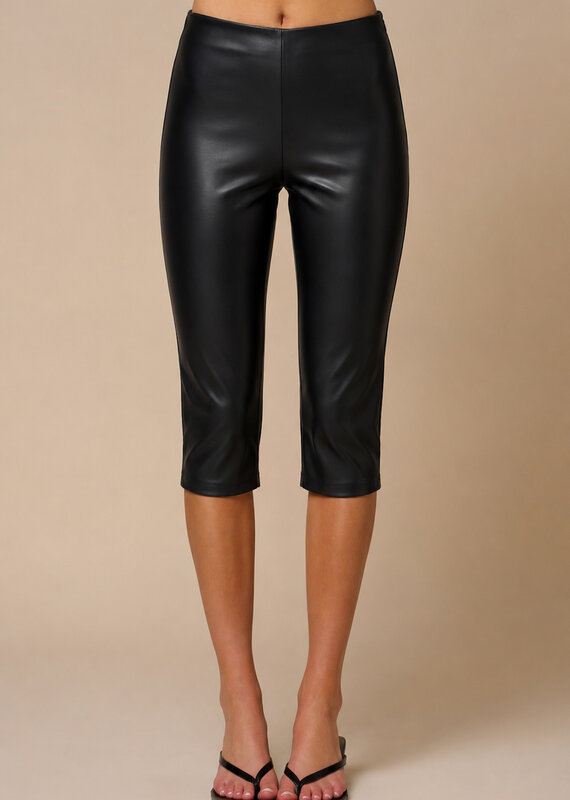 Kaylan Faux Leather Capri Pants