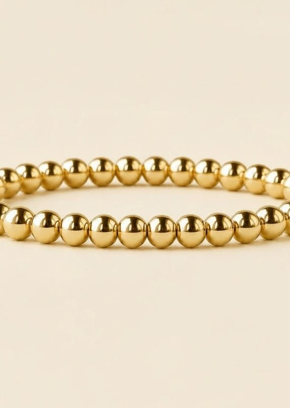 Lenny & Eva L&E 6MM Gold Stretch Bead Bracelet