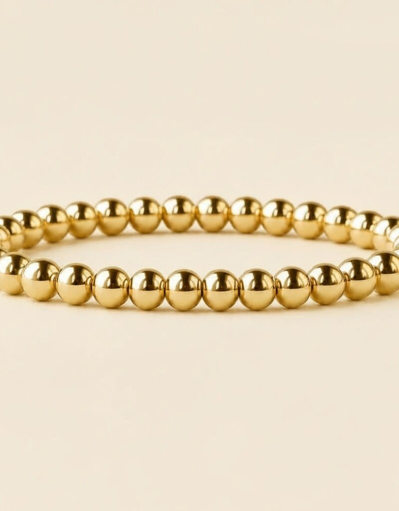 Lenny & Eva L&E 6MM Gold Stretch Bead Bracelet