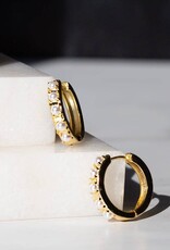 Lenny & Eva L&E Gold Pearl Hoop Earrings