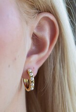 Lenny & Eva L&E Gold Pearl Hoop Earrings