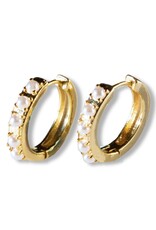 Lenny & Eva L&E Gold Pearl Hoop Earrings