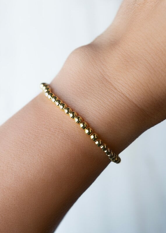 Lenny & Eva L&E 4MM Gold Stretch Bead Bracelet