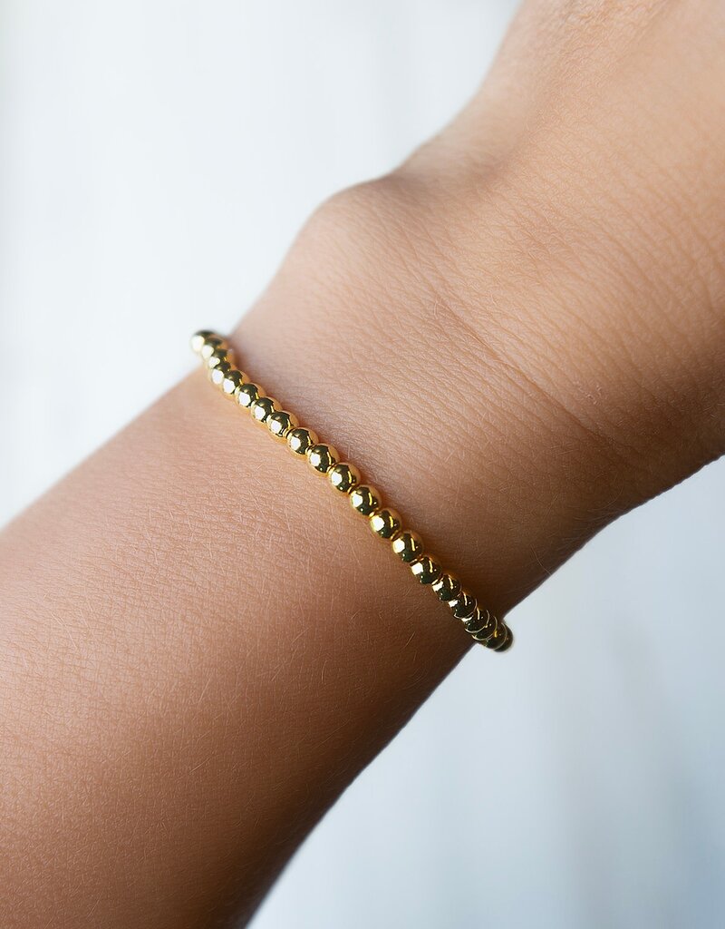 Lenny & Eva L&E 4MM Gold Stretch Bead Bracelet