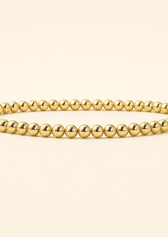 Lenny & Eva L&E 4MM Gold Stretch Bead Bracelet