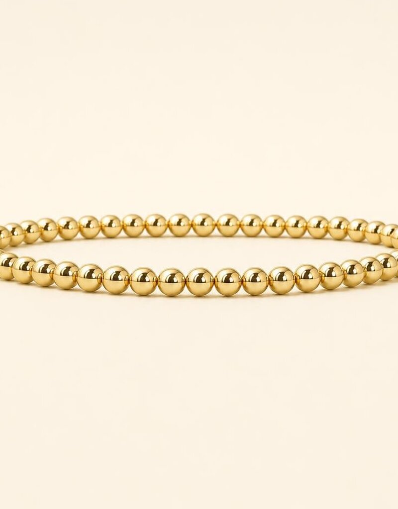 Lenny & Eva L&E 4MM Gold Stretch Bead Bracelet