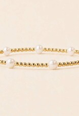 Lenny & Eva L&E Pearl Dot 3MM Gold Stretch Bead Bracelet