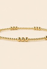Lenny & Eva L&E 4MM Trio 2MM Gold Stretch Bead Bracelet