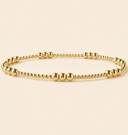 Lenny & Eva L&E 4MM Trio 2MM Gold Stretch Bead Bracelet