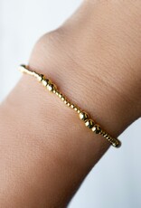 Lenny & Eva L&E 4MM Trio 2MM Gold Stretch Bead Bracelet
