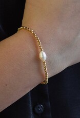 Lenny & Eva L&E Uno Pearl 3MM Gold Stretch Bead Bracelet