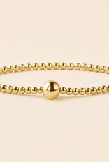 Lenny & Eva L&E 6MM Uno 3MM Gold Stretch Bead Bracelet
