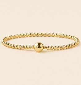 Lenny & Eva L&E 6MM Uno 3MM Gold Stretch Bead Bracelet