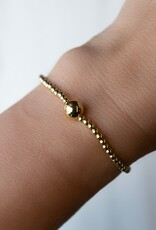 Lenny & Eva L&E 6MM Uno 3MM Gold Stretch Bead Bracelet