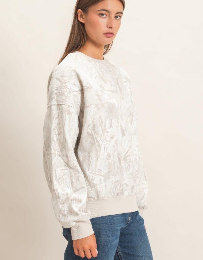 Tree Camouflage Fleece Crewneck Sweatshirt