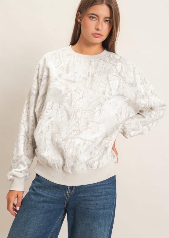 Tree Camouflage Fleece Crewneck Sweatshirt