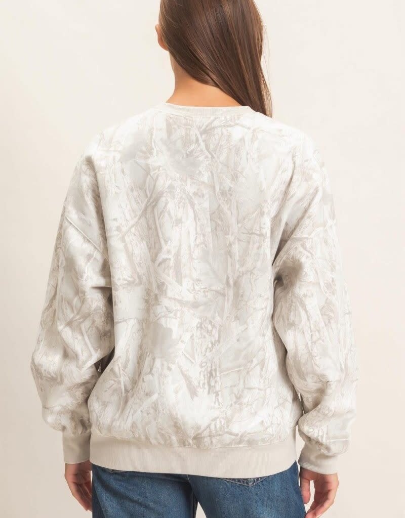 Tree Camouflage Fleece Crewneck Sweatshirt