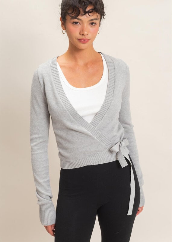 Wrap Knit Long Sleeve Sweater