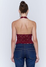 Floral Lace Scalloped Halter Top