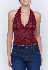 Floral Lace Scalloped Halter Top