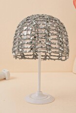 Sequin Crochet Skull Cap Grey