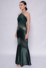 Halter Lace Panel Maxi Dress