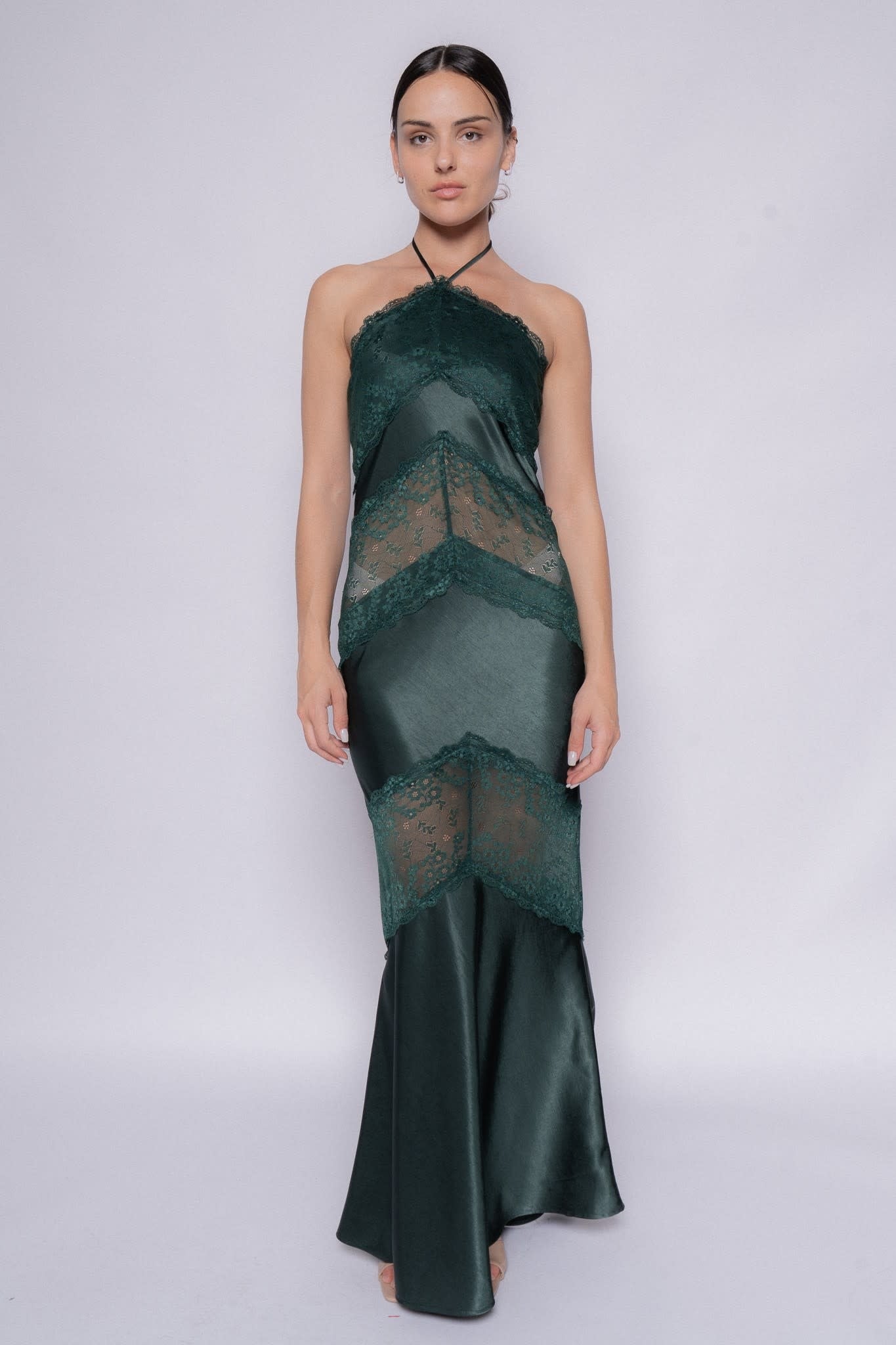 halter lace maxi dress Panel AUR-under 300
