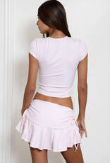 Nylee Soft Span Jersey Ruffled Mini Skort
