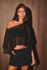 Lace Poncho Top With Lace Trim