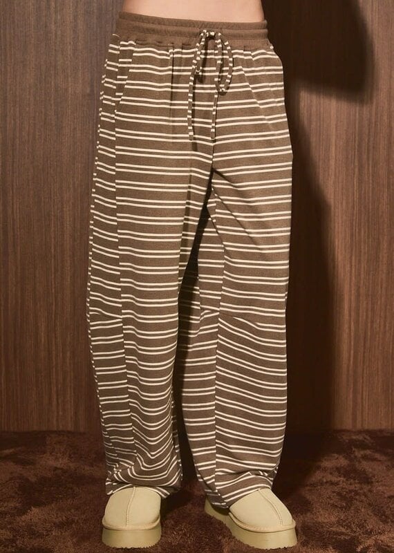 Brady Striped Low Rise Barrel Sweatpants