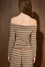 Brady Striped Off Shoulder Long Sleeve Top