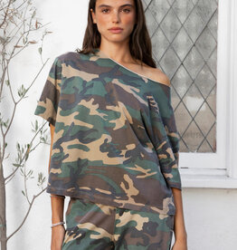 Scout Camo Short Sleeve Off The Shoulder Top