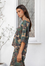 Scout Camo Short Sleeve Off The Shoulder Top